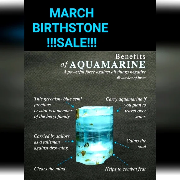 MARCH BIRTHSTONE AQUAMARINE!!!SALE!! - Picture 1 of 1